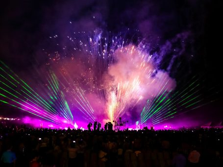 Music festival fireworks
